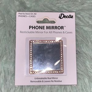 Rose Gold Stick On Phone Mirror